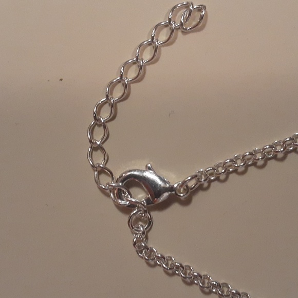 beautiful Artisan rough cut multi gemstone necklace ( 16- 18 inch ) silvertone. - Picture 6 of 6